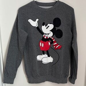 Disney Men's Charcoal Mickey Mouse Crewneck Sweater